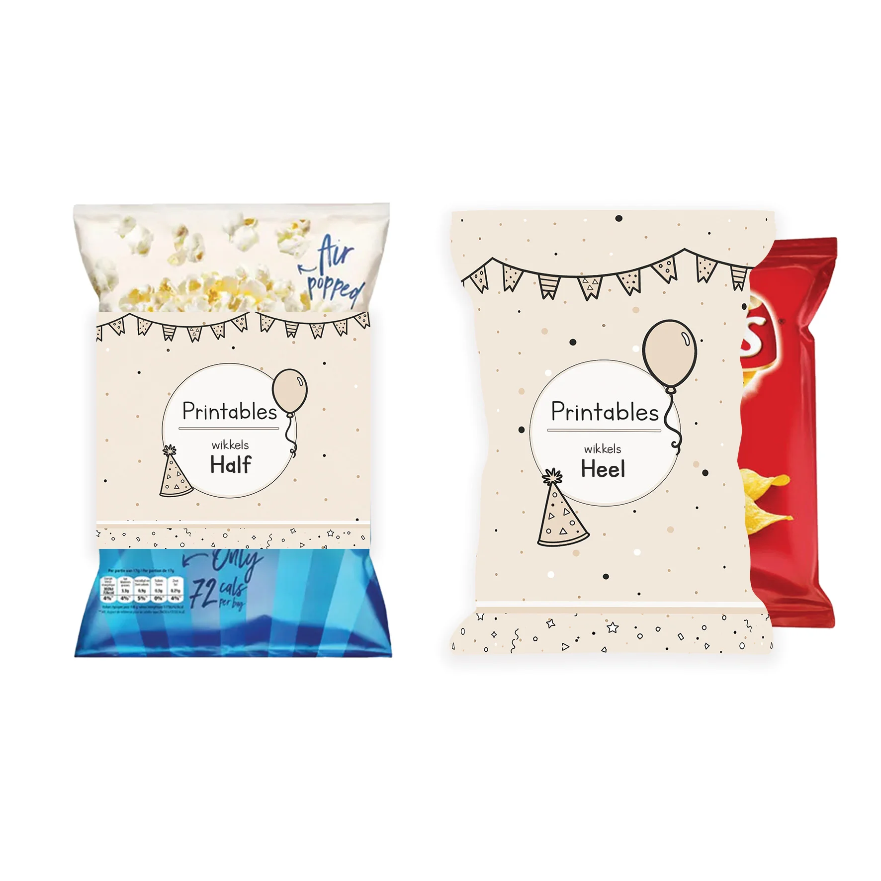 Printables | Chips en Popcornwikkels