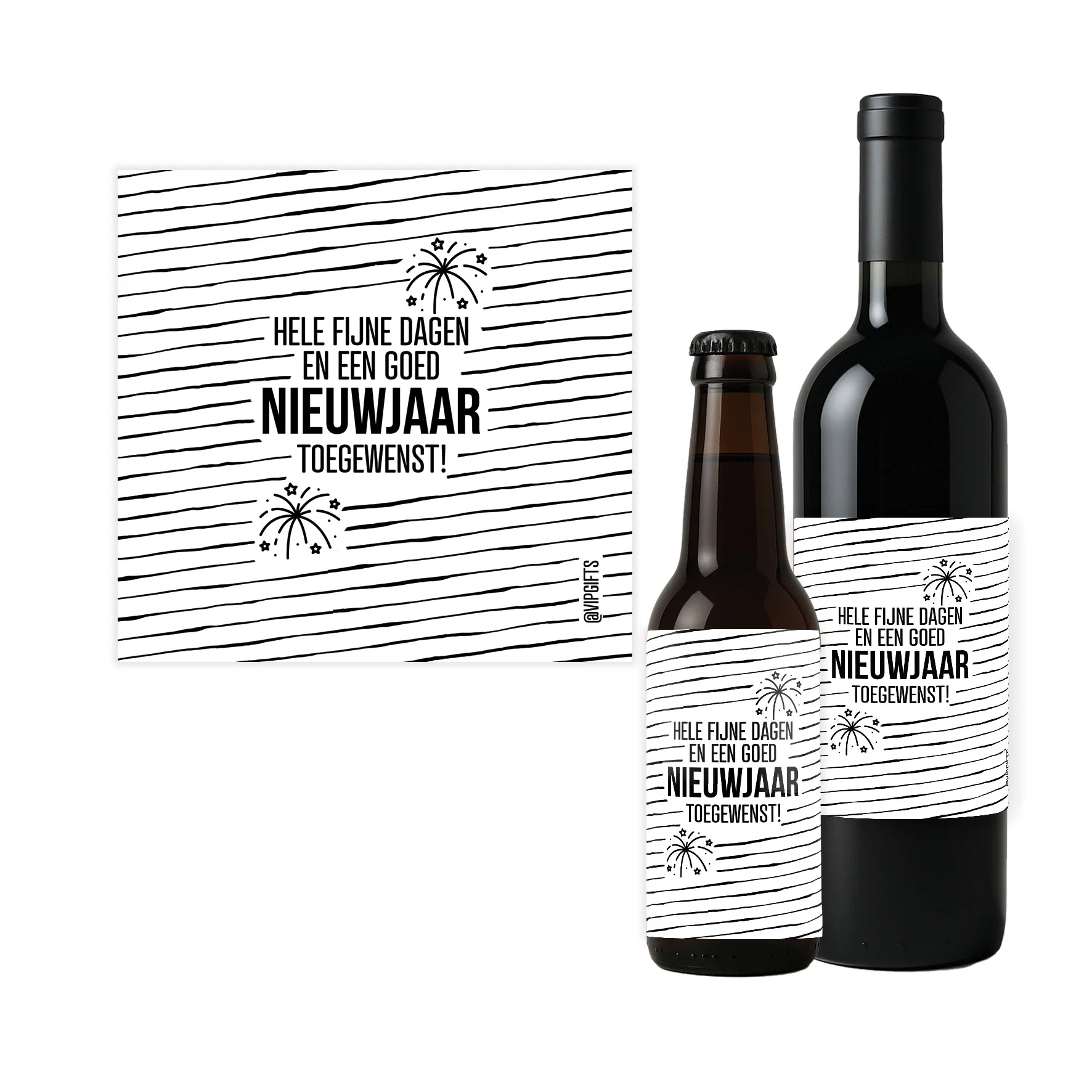 Flesetiket - Fijne dagen - Fijnedagen nieuwjaar - FLE0079