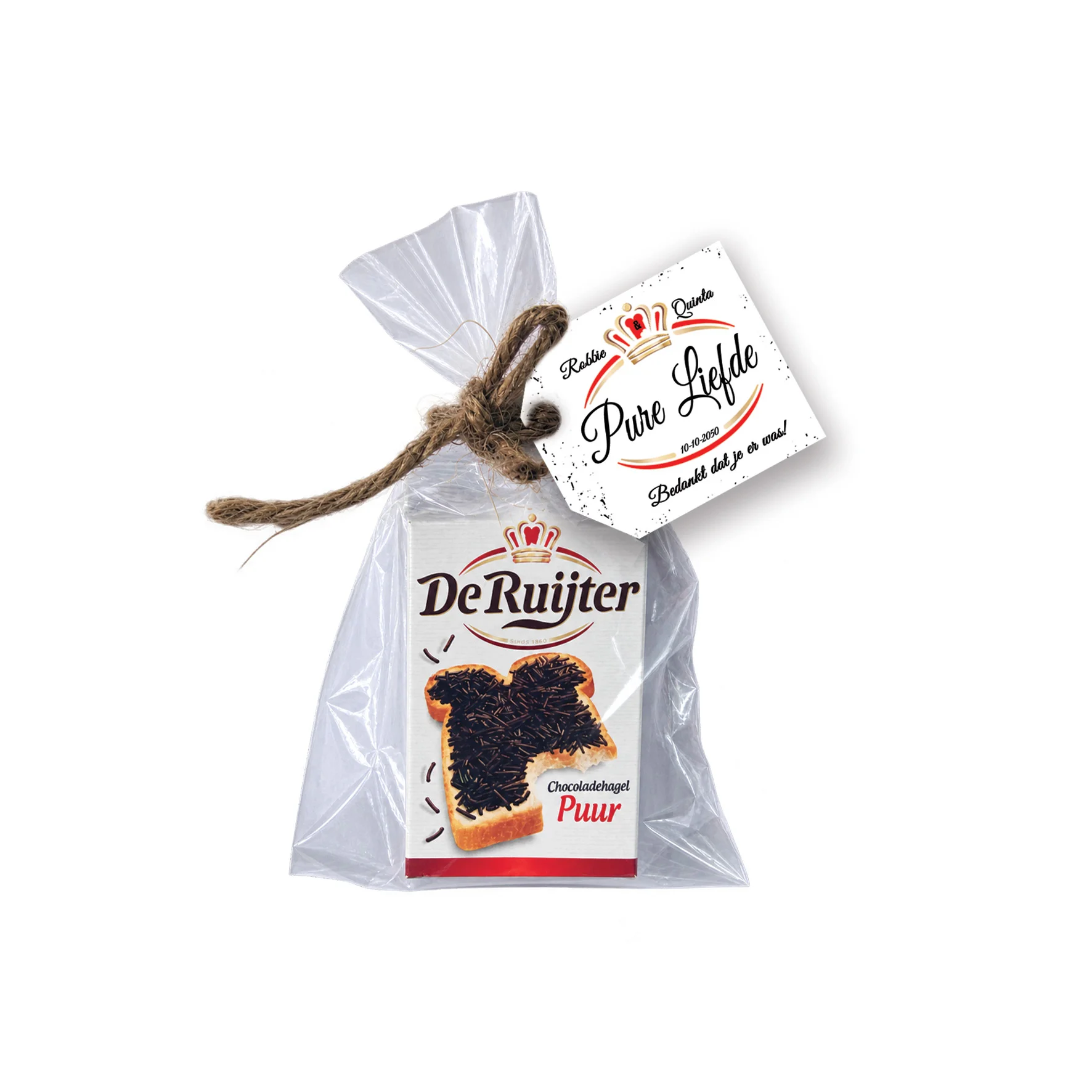 Trouwbedankje | Pure liefde - Hagelslag vlokken - TRO0003