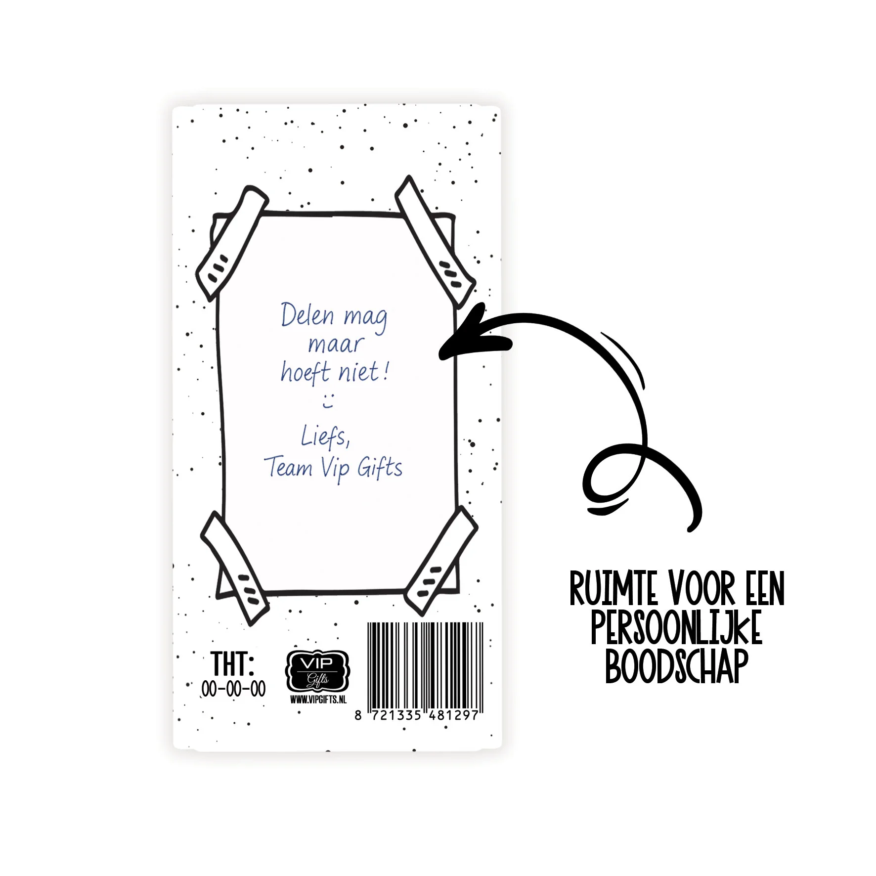 Chocoladegroet - Tante - Kaart stipjes 9 - CHO0036
