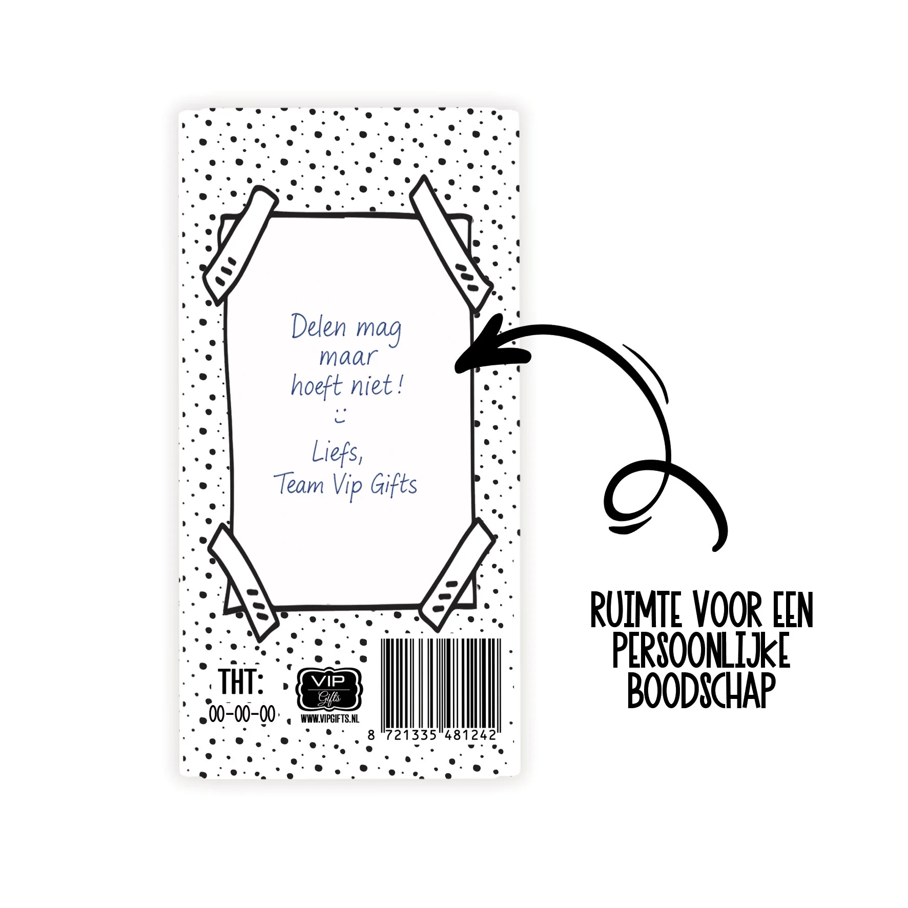 Chocoladegroet - Smiley Ondeugend - Kaart stipstip 6 - CHO0006