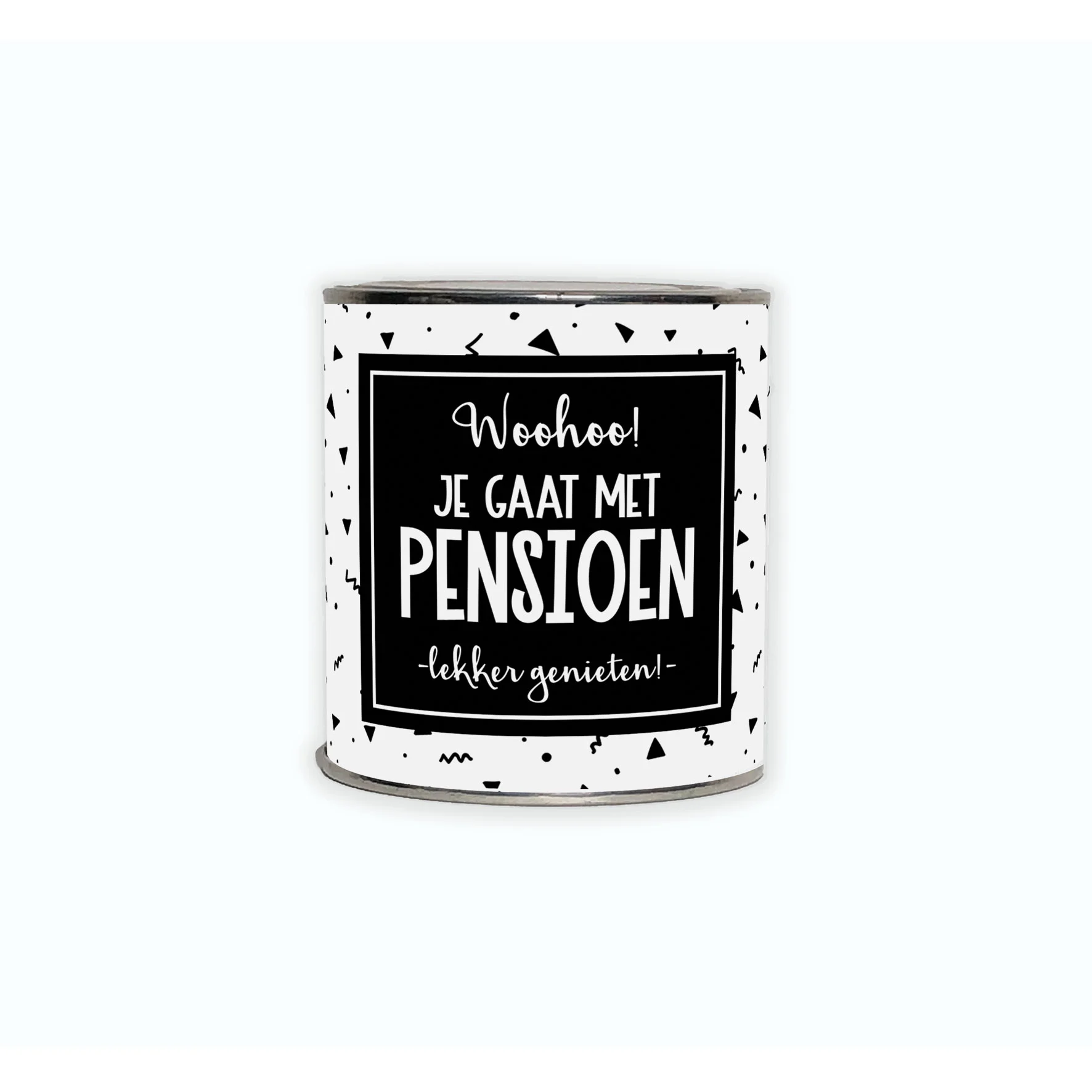 Cadeaublikje | Woohoo pensioen - Kadoblikje pensioen genieten - BLK0046