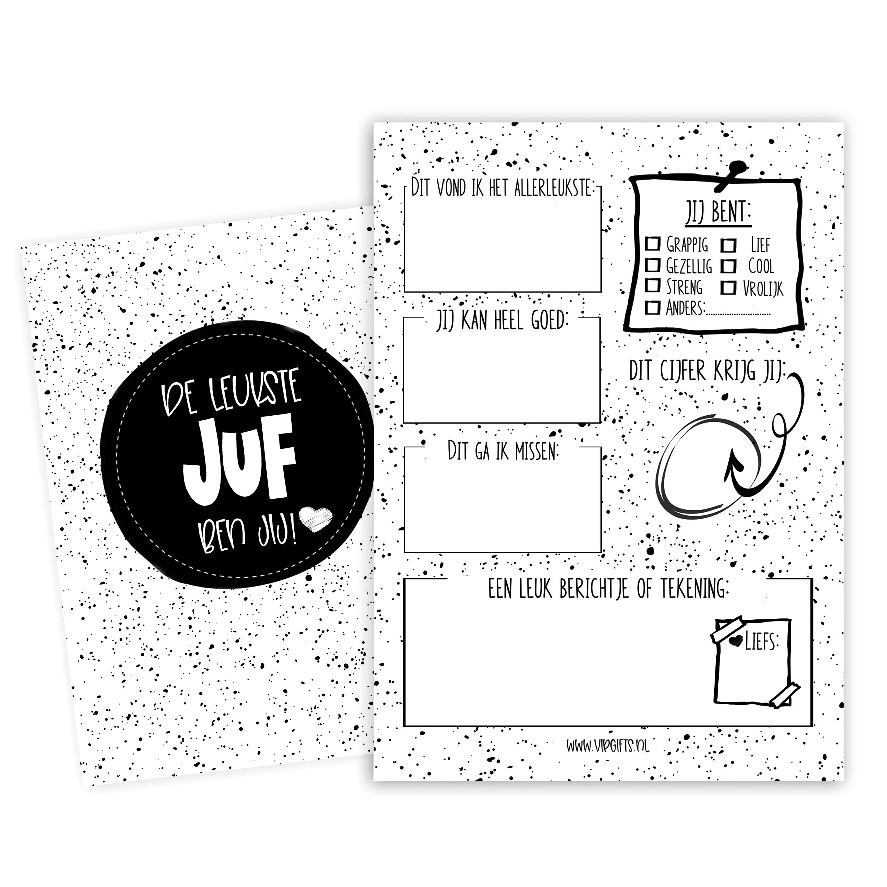 Invulkaart  | Juf - Leukste juf 1 - INVK0005