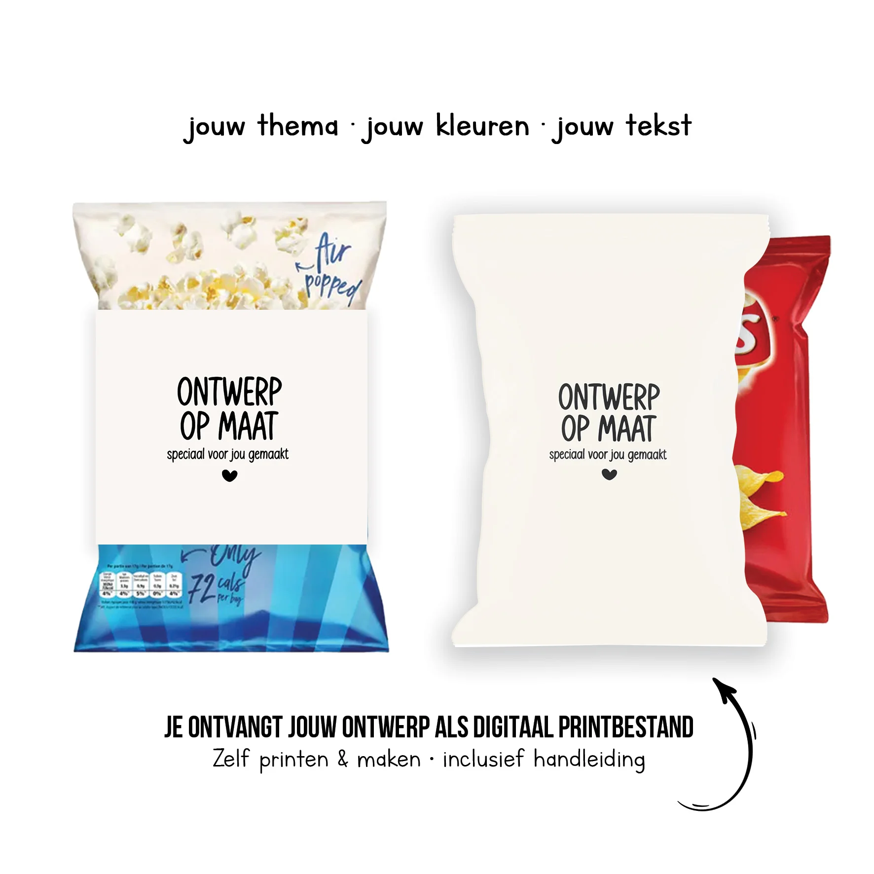 Printable Chips/Popcorn |  Ontwerp op maat - Ontwerp op maat printables - WIKKEL-PRINT-0001