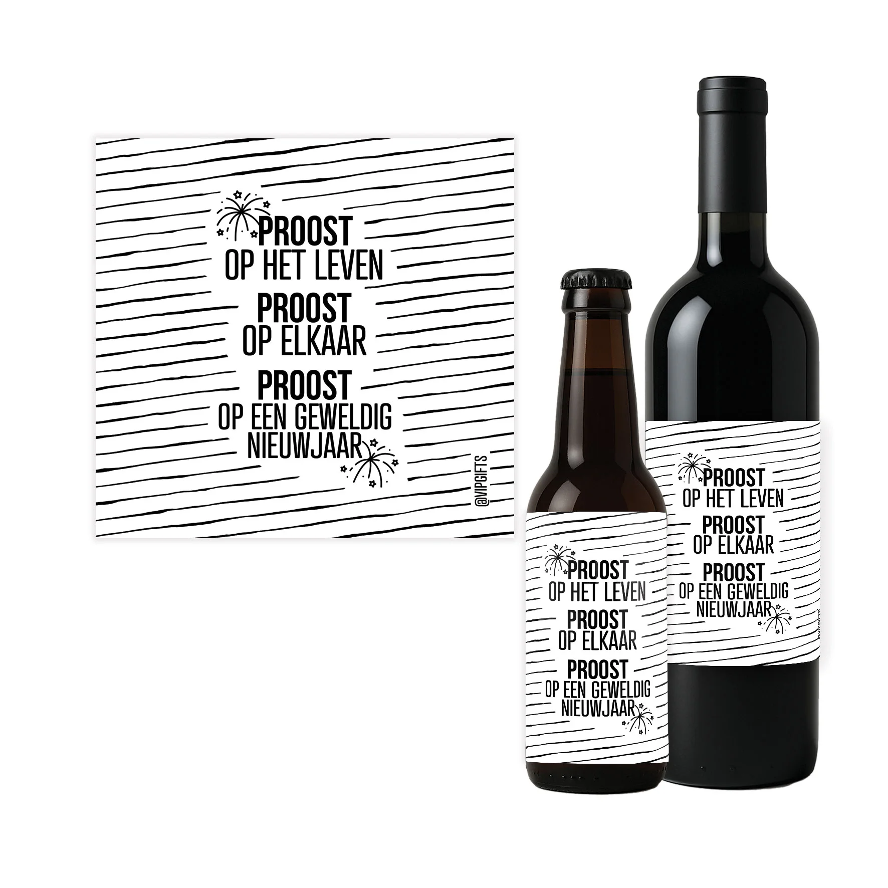 Flesetiket - Proost nieuwjaar - Proost nieuwjaar - FLE0078