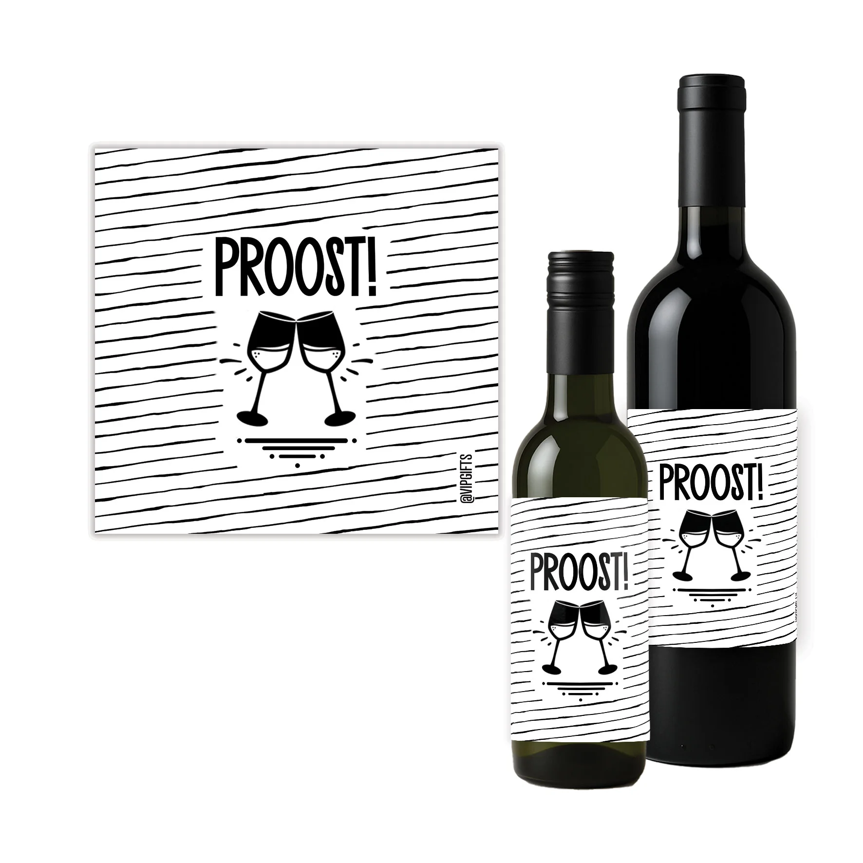 Flesetiket - Proost wijn - Proost wijn - FLE0018