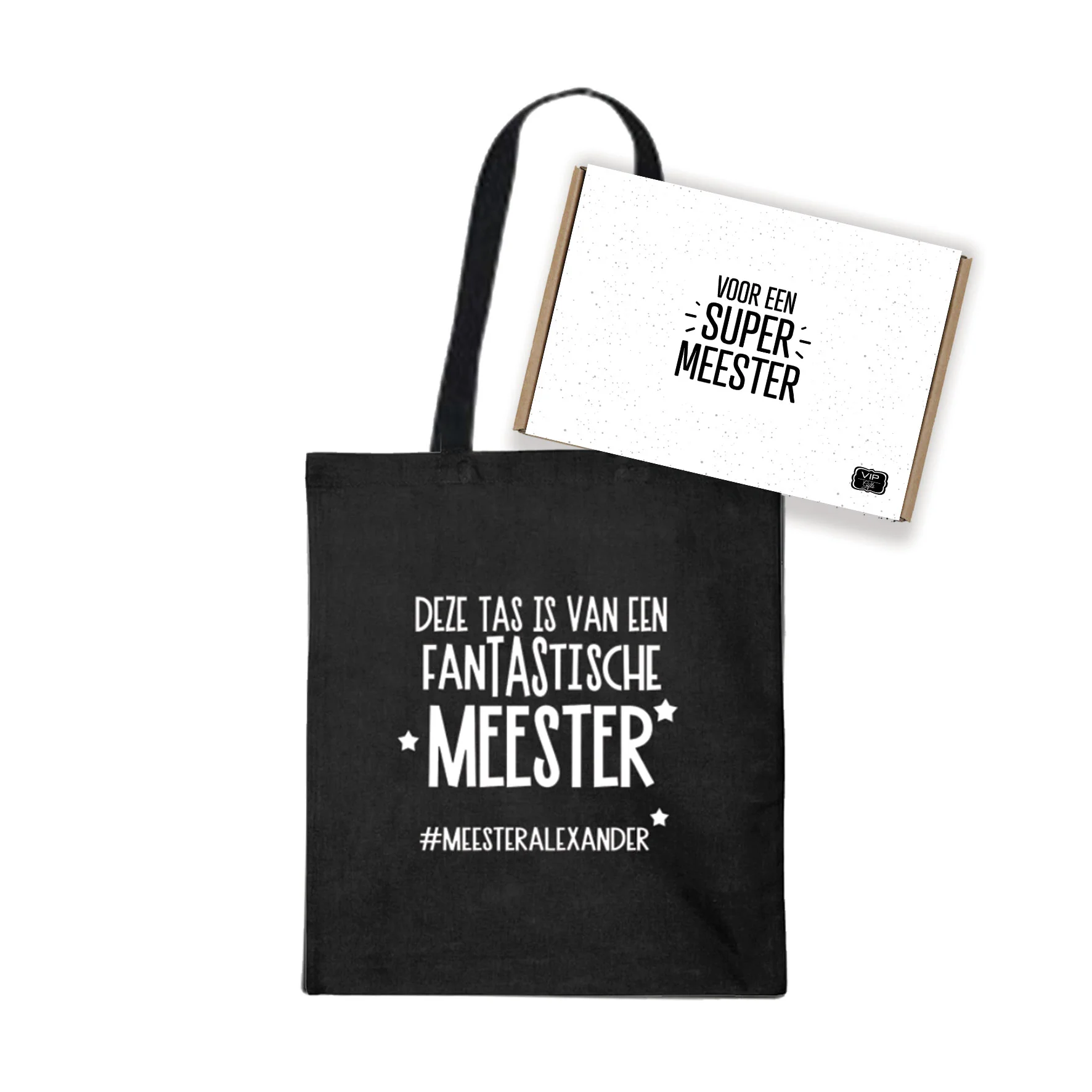 Katoenen Tas | MEESTER met kraftdoosje - Tas meester - TSK0011