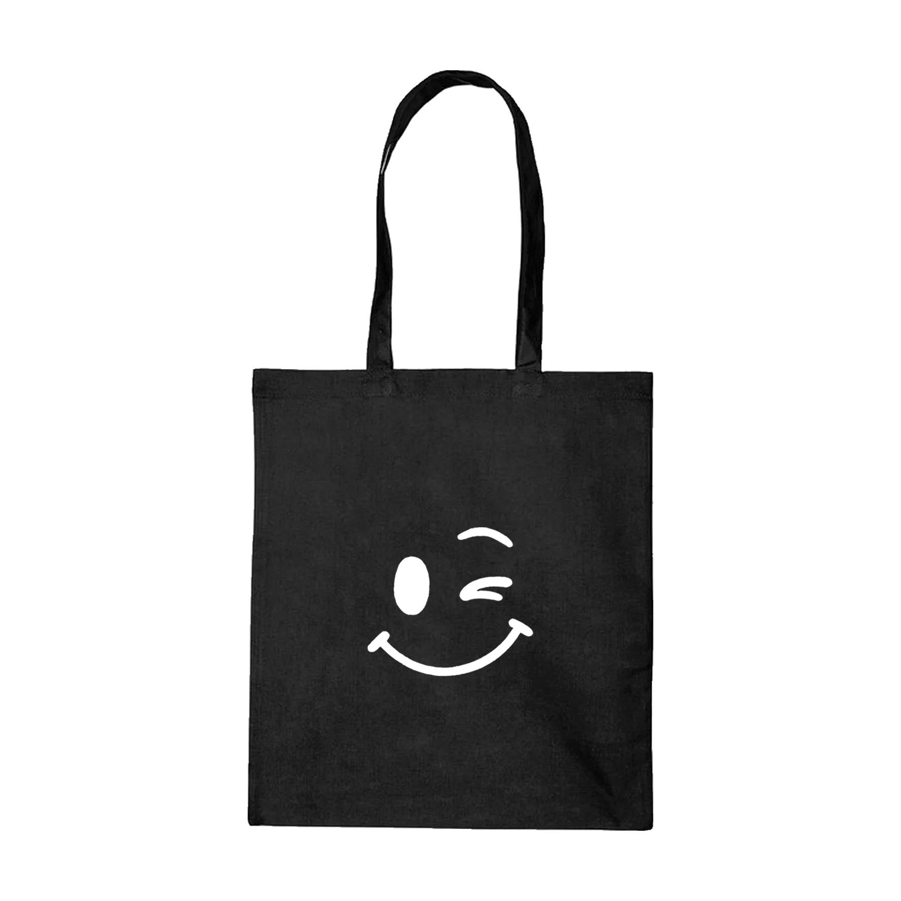 Katoenen Tas | Smiley Knipoog - Tas smiley knipoog - TSK0005