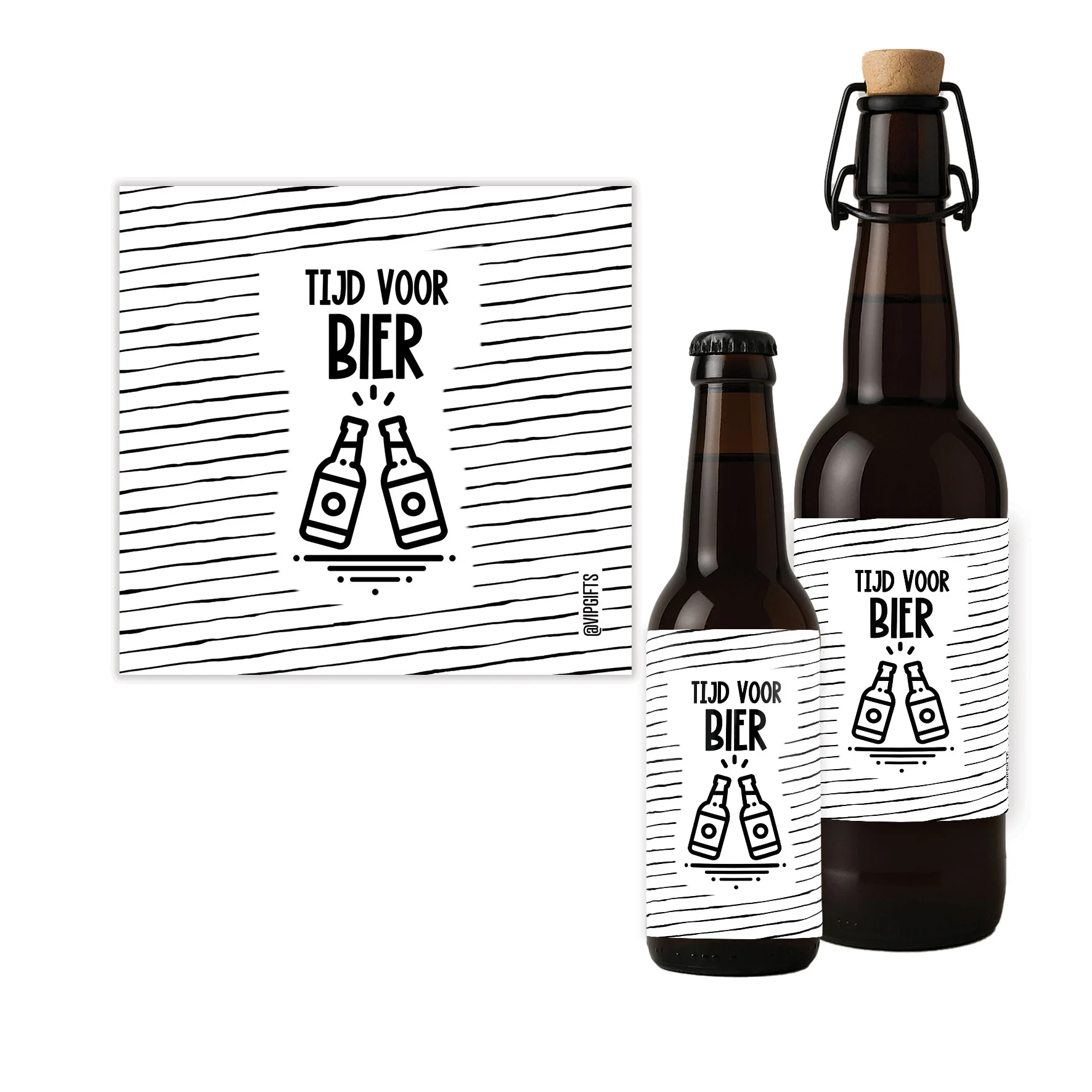 Flesetiket - Tijd voor bier - Tijd bier - FLE0013