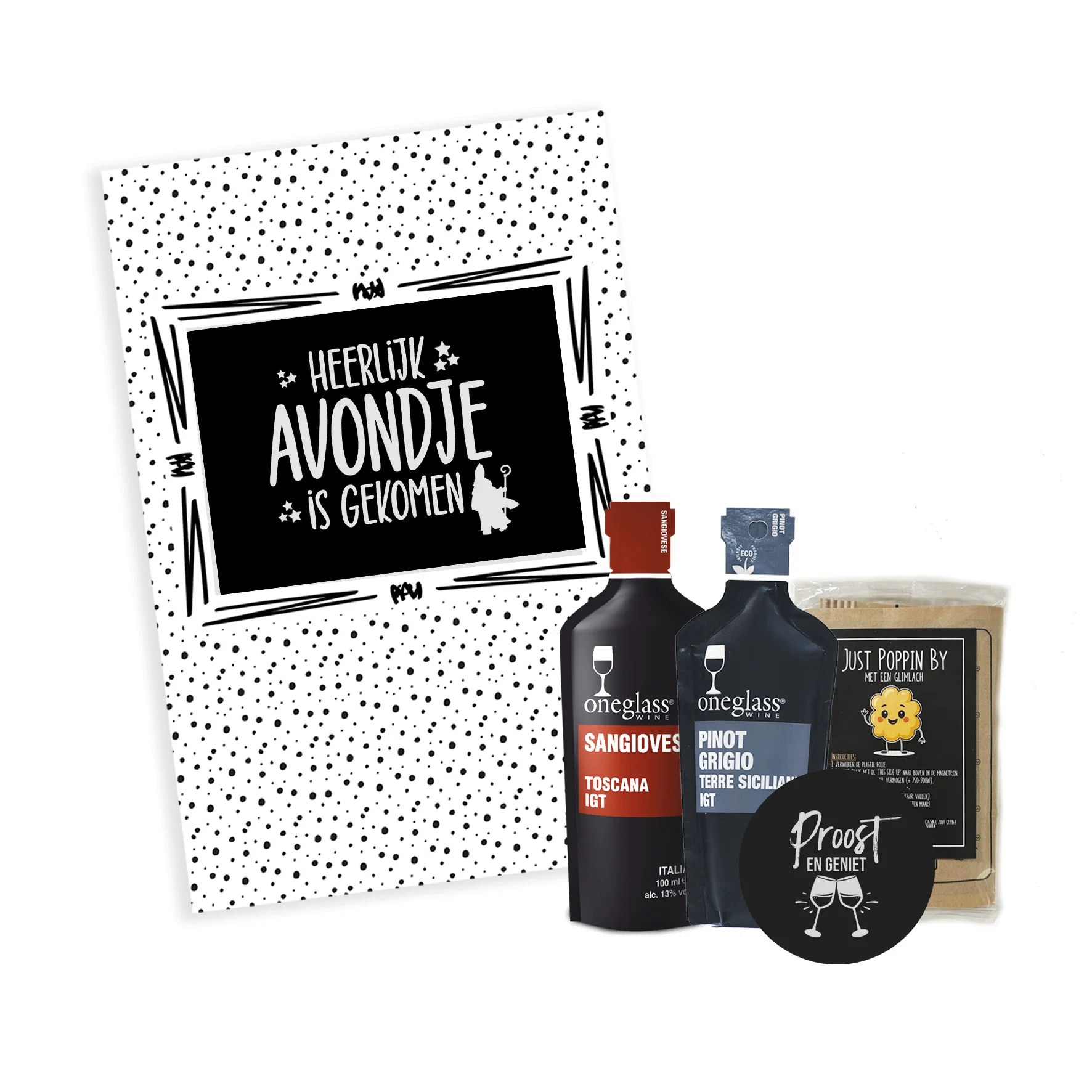 Wijn cadeaubox | Heerlijk avondje - Wijn stip heerlijkavondje - WIJB0055