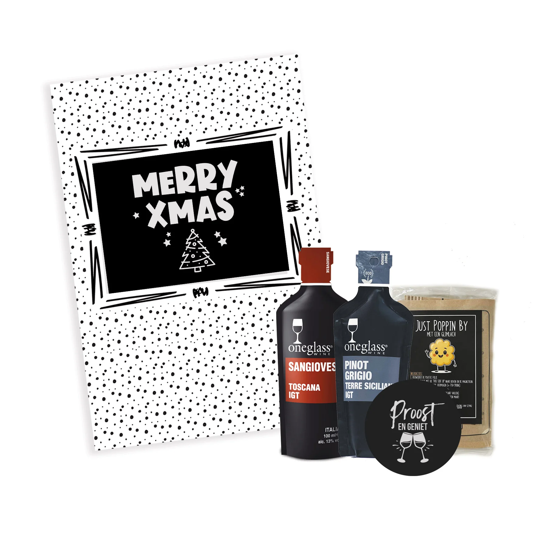 Wijn cadeaubox | Merry X Mas - Wijn stip merryxmas - WIJB0050