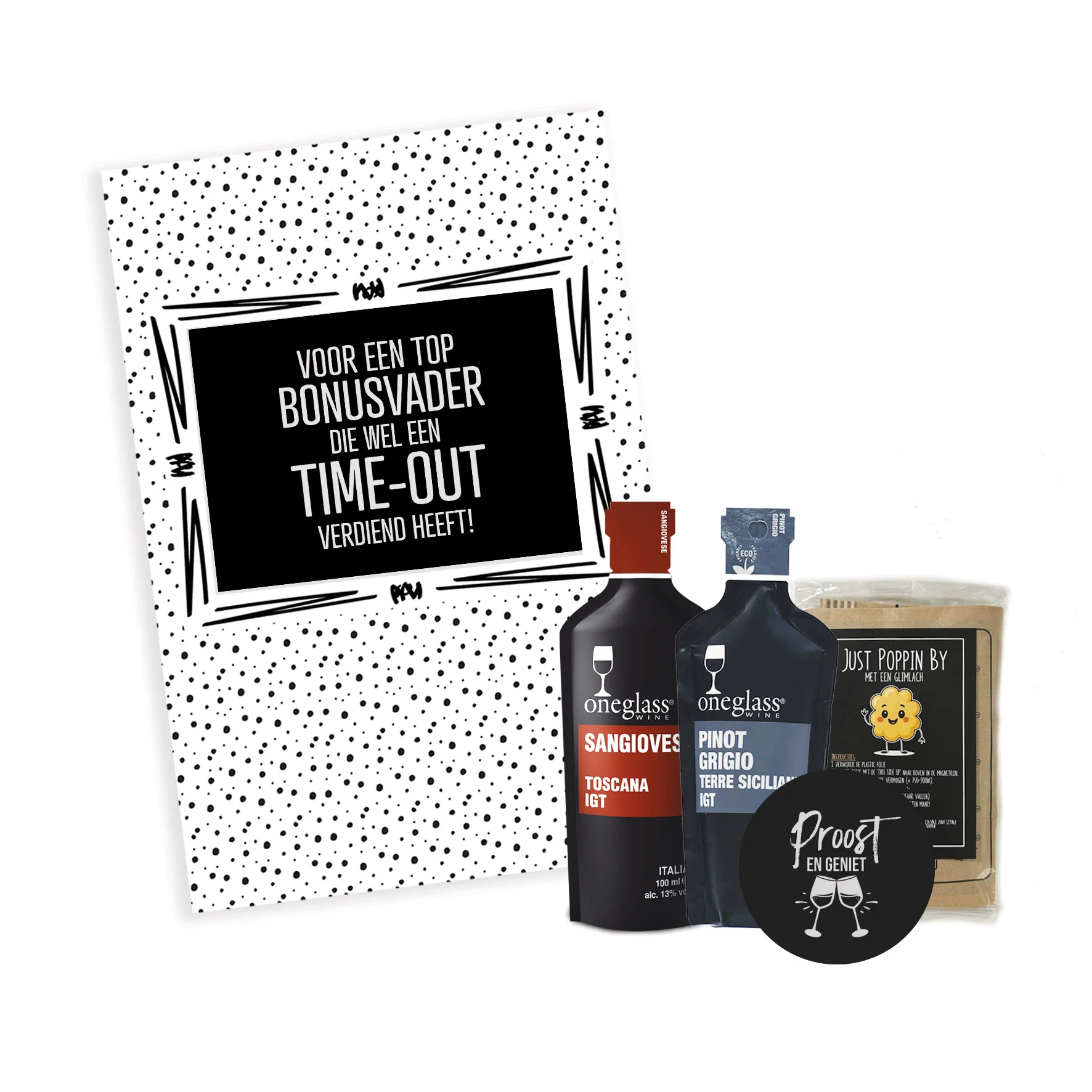 Wijn cadeaubox | bonusvader - Wijn stip timeout bonusvader - WIJB0008